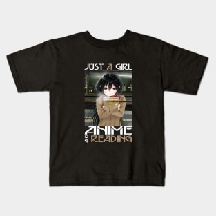 Just A Girl Who Loves Anime Ramen And Reading Japan Anime Kids T-Shirt